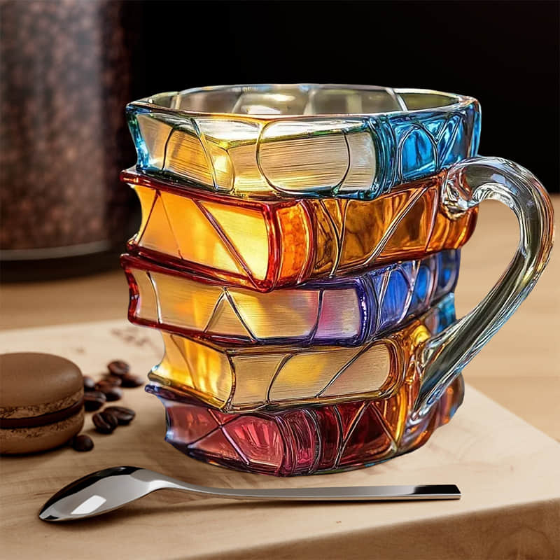 Mug 3D della Felicità Unica e Fatta a Mano per Appassionati di Lettura