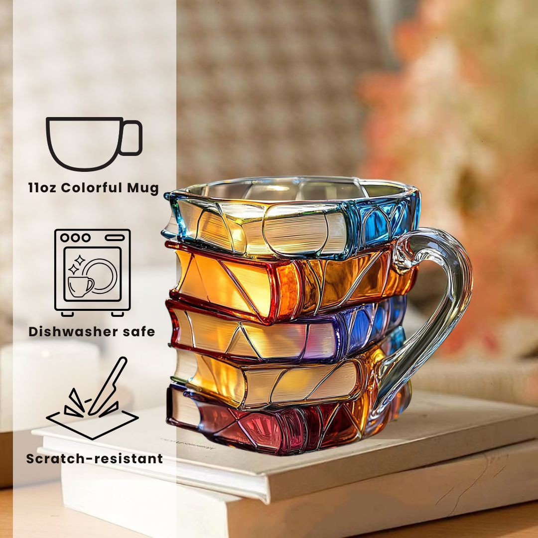 Mug 3D della Felicità Unica e Fatta a Mano per Appassionati di Lettura